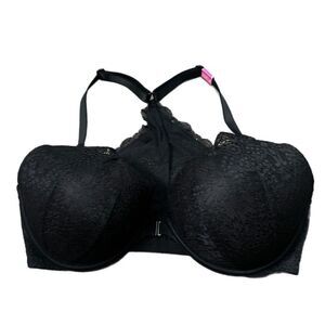 Victorias Secret Pink Date Push Up Padded racerback front closure bra Black 36DD